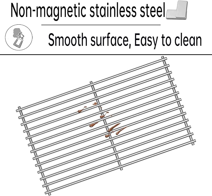 Kalomo Grill Grates Grill Replacement Parts for BBQ Uniflame Grill GBC1030W, GBC1030WRS, GBC1030WRS-C, GBC1134W, GBC1134WRS, Porcelain Steel Heat Plates Shield Cooking Grids Accessories