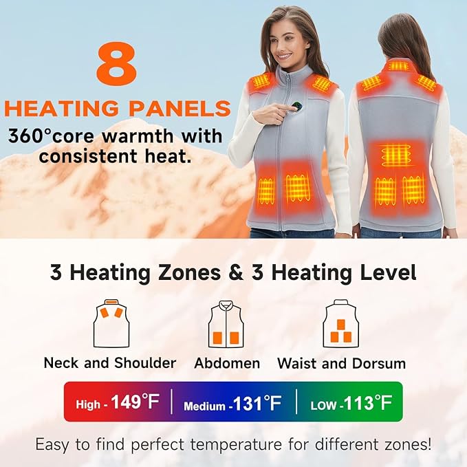 KOVNLO Heated Vest Women with Battery Pack Included, Smart Electric Lightweight Heated Jacket