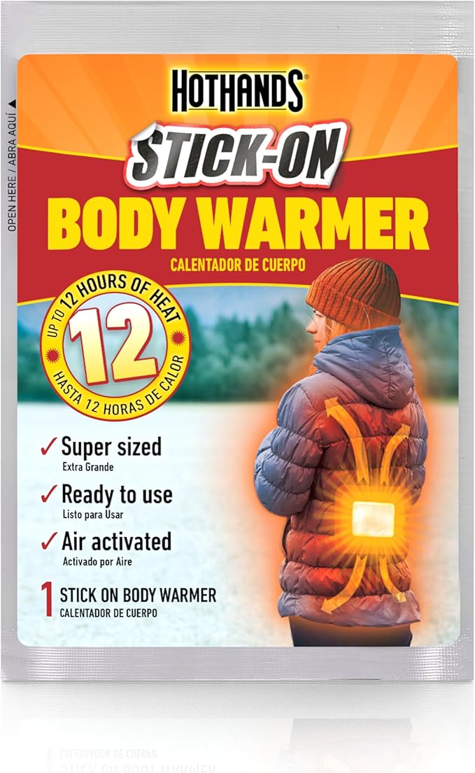 HotHands 12 Hour Adhesive Body Warmers - Bulk Value Pack of Air Activated Warmers - 20 Individual Warmers - Up to 240 Hours of Consistent Heat - On The Go Warmth for Cold Weather Activities