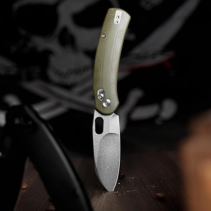 Lamb-03G, Folding Pocket EDC Knife for Men, Crossbar Lock,3” N690 Steel Blade,Black G10 Handle,Outdoor Camping Tool