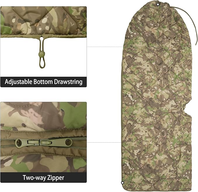 LOOGU Camo Blanket Waterproof Insulation Poncho Liner for Outdoor Camping, Hiking, Hunting, Survival, Backpacking, Picnicking