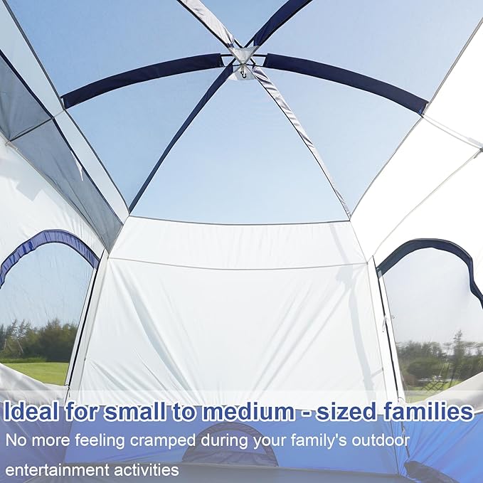Vidalido Tents,3-4 Person Camping Tent with Extended Vestibule,Weather Resistant Family Tents with Breathable Mesh Windows,Easy Install Waterproof Outdoor Tent for Backpacking and Camping Hiking
