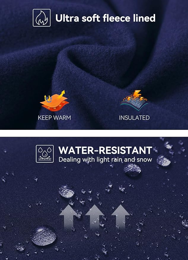 baleaf Women's Fleece Lined Leggings Water Resistant Thermal Winter Warm Tights High Waisted with Pockets Running Gear