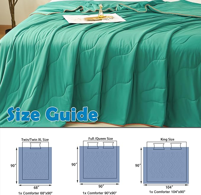 MorroMorn Cooling Comforter for Hot Sleepers & Night Sweats - IceyRest Cold Touch Technology, Lightweight Summer Blanket Breathable Silk Smooth (Watermelon Green, Full Queen Size 90"x90")