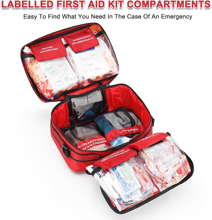Premium 450 Piece Large First Aid Kit for Home, Travel, Camping, Car, Hiking & Outdoor Emergencies - Emergency Medical Kits, Home & Businesses Medical Supplies