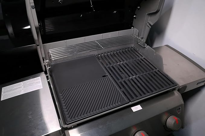 17.5'' Grill Griddle 7598 for Weber Spirit I II E310 320 330, S310 320 330, Spirit 700, Cast Iron Grill Plate for Genesis 1000-3500, Cooking Pan Replacement Part for Weber 7638 7639, 1 Pack