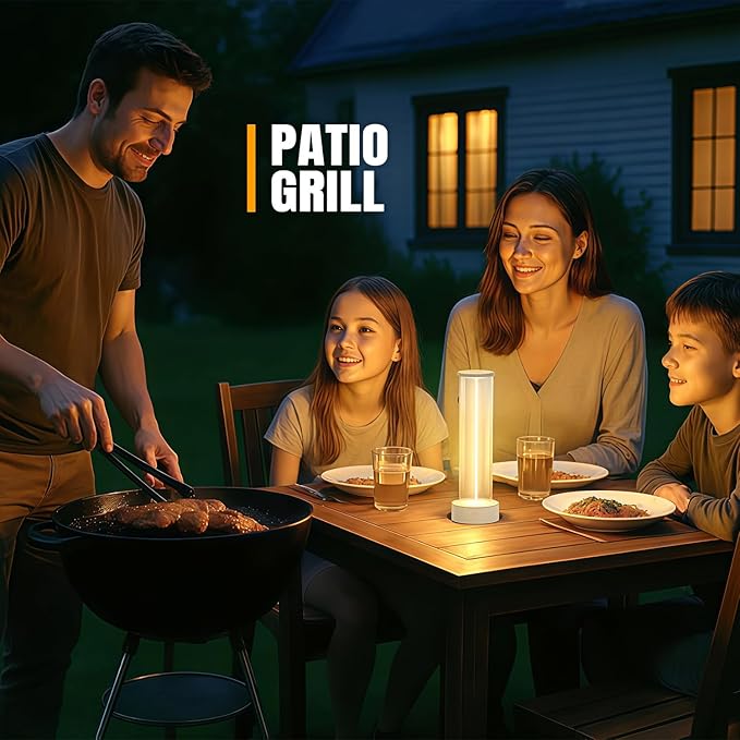 Cordless Indoor Outdoor Table Lamp Rechargeable,Waterproof IP54 with 3-Mode Touch Dim Warm Light Ambient,Portable Battery Powered Lamp for Bedside Reading,Patio Grill,Gazebo Party,Camping Tent