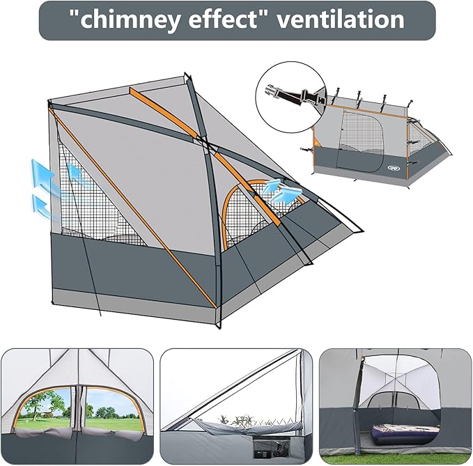 UNP Camping Cube | Pop Up Canopy Side Tent for 10' x 10' Canopies Tent Easy Set Up Gazebo Gray (Canopy/SHELTER NOT Included)