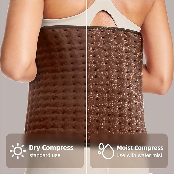 Heating pad for Back, Neck, Shoulder, Cramps and Leg Pain Relief, Heat Pads Christmas Gifts for Women, Men, Mom, Dad, Auto-Off,Machine Washable,Moist Dry Heat Options,Extra Large 12"x24"