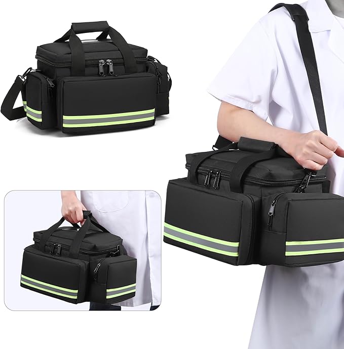 Medical Bags Empty First Aid Bag,First Responder Bag,First Aid Kits Organizer with Detachable Dividers,Emergency Bag for Nurses,Home Health Care, EMT