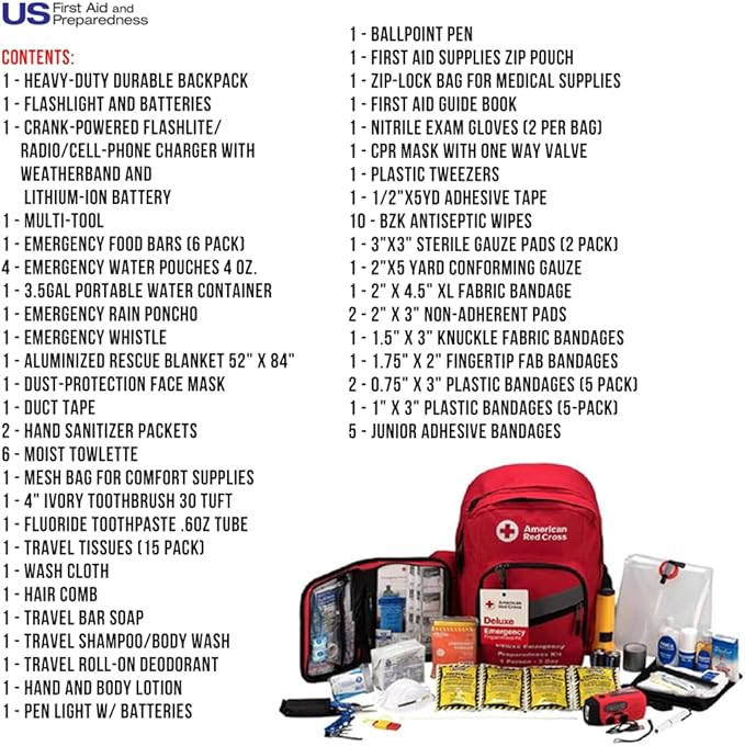 Officially Licensed Product | 3-Day Emergency Preparedness Deluxe Backpack | 72 Hour Survival Supplies for 1 Person | Water, Phone Charger, Blanket, Food