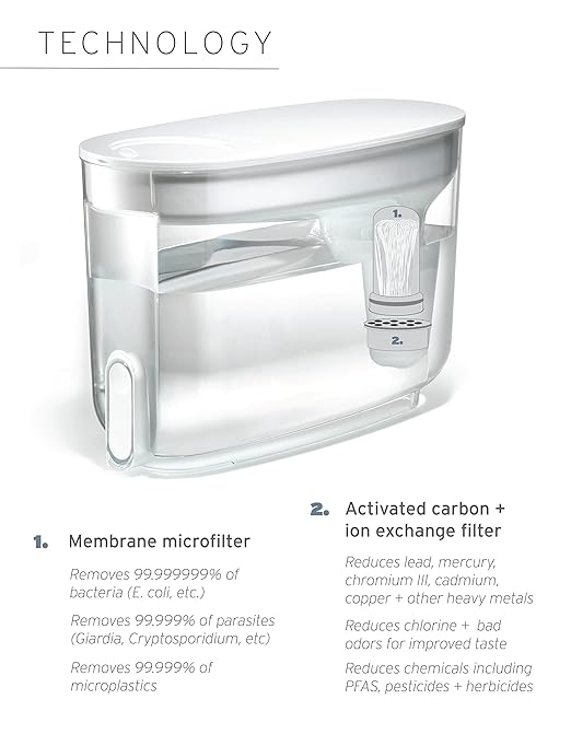LifeStraw Home – Water Filter Dispenser, 18-Cup, Obsidian