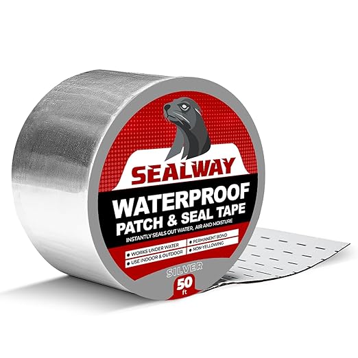 Silver RV Roof Sealant Tape, 2" x 50' Waterproof Repair Seal Tape – Extra Thick, UV-Resistant, Weatherproof Patch for Permanent Leak Sealing on RVs, Trailers, and Mobile Homes