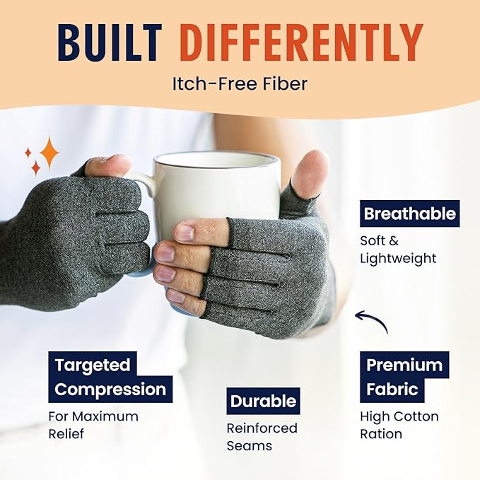Dr. Frederick's Original Arthritis Compression Gloves for Women & Men - Ideal for Arthritis Hand Pain Relief, Carpal Tunnel, Reynaud’s & Poor Circulation - XL