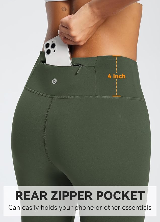 baleaf Women's Fleece Lined Leggings Water Resistant Thermal Winter Warm Tights High Waisted with Pockets Running Gear