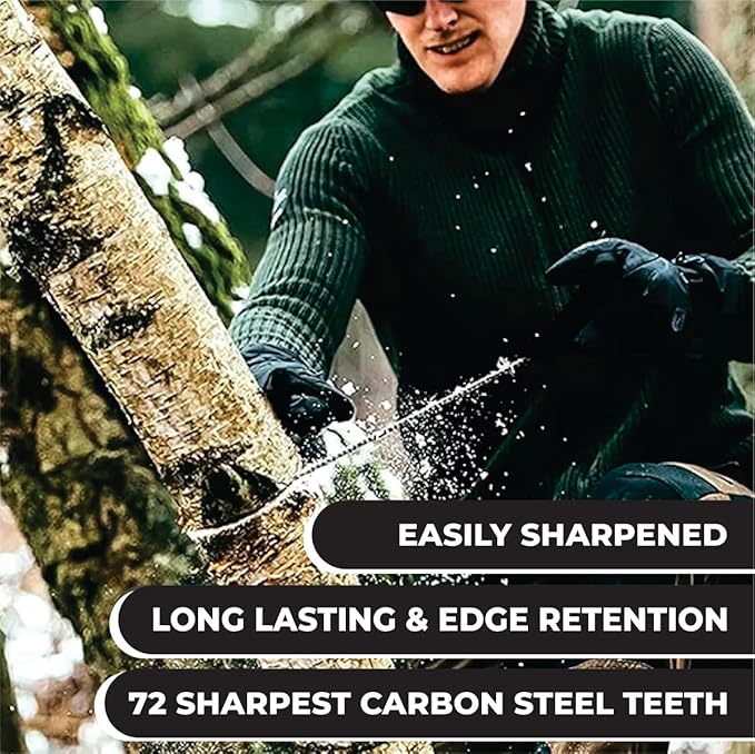 55 Inch High Limb Rope Saw with Dual-Sided 70 Teeth Chain – Manual Hand Saw for Tree Branch Cutting – Fast, Portable & Durable Outdoor Tree Trimming Tool Kit