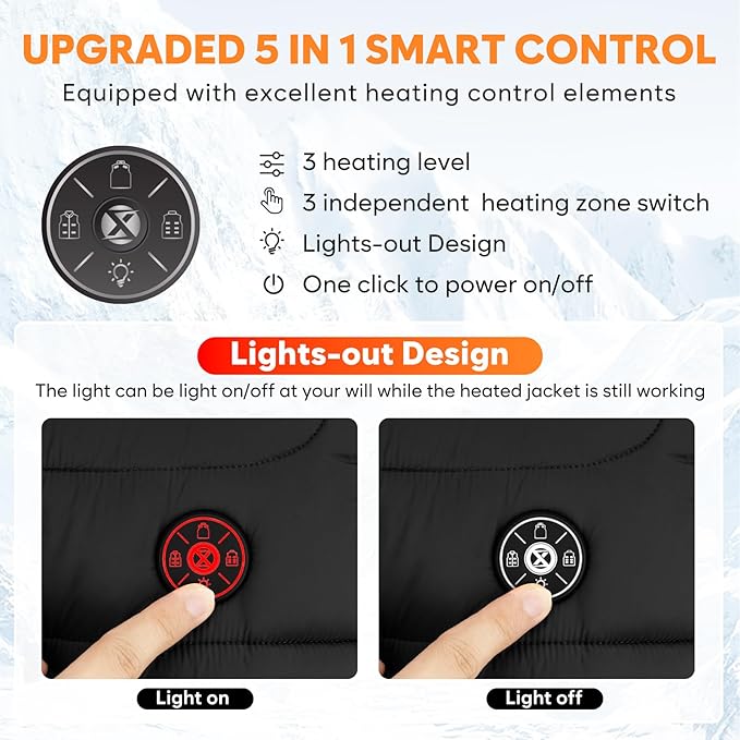 Heated Vest for Men with Battery Pack Included 16000mAh, 15 Heating Zones Electric Winter Warm Heating Jacket