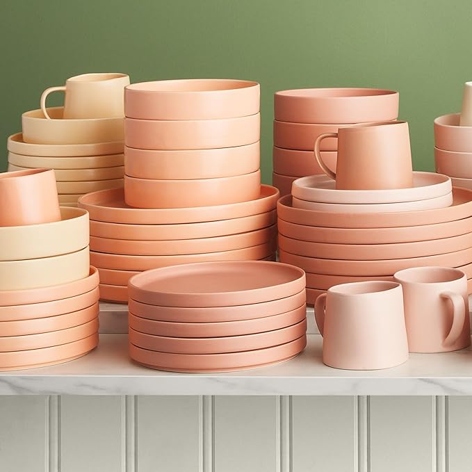 Stone Lain Stella Dinner Plate 6-Piece Set, Round, Porcelain, Terracotta