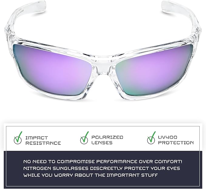 Nitrogen Polarized Wrap Around Sport Sunglasses for Men Women UV400 Driving Fishing Running Sun Glasses