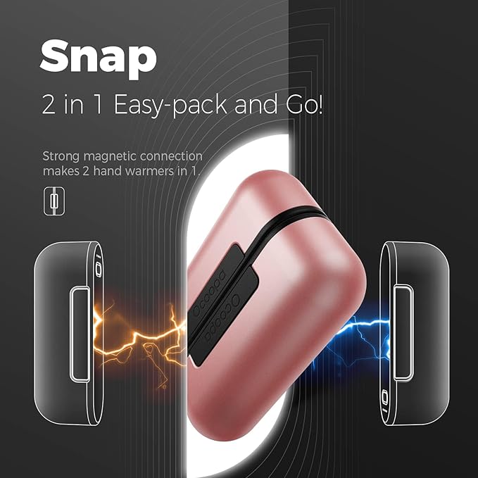 OCOOPA Hand Warmers Rechargeable 2 Pack, Magnetic Electric Handwarmer, 4 Levels Heat Up to 136℉, USB-C Portable Charger 10000mAh, Raynauds, Golf, Tech Gifts for Men, UT2s(MagTwins)