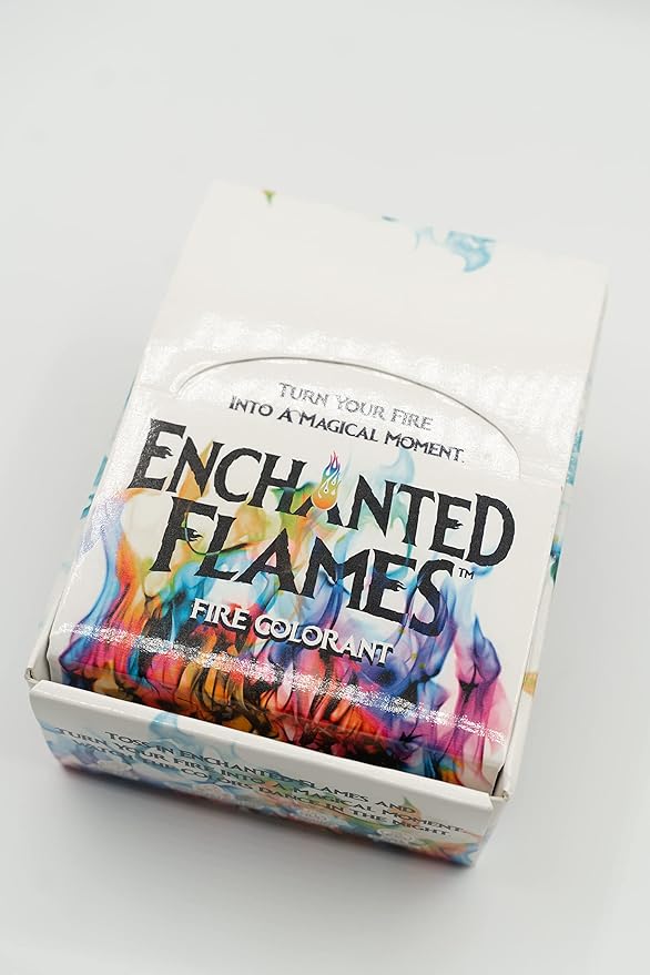 Enchanted Flames Pack of 25 Fire Changing Color Packets for Campfires, Fire Pits, and Outdoor Wood Fireplaces, Longer Lasting Burn Time, Safe and Non-Toxic