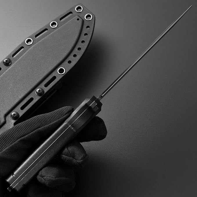GTK3 Fixed Blade Knife AUS-8 Steel Blade Nylon Fiberglass Handle Full Tang EDC Tool Knifes for Outdoor Camping Survival Adventure Bushcraft (black)