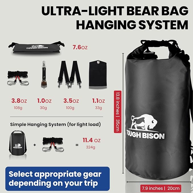 Bear Bags for Food Backpacking Hanging System Bear Canister for Backpacking Food Bag Camping Bag Hiking, Camping