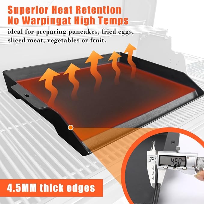 Universal Cast Iron Cooking Griddle 23" x 16", Nonstick cast iron Griddle Flat Top for Camp Chef 16'' stoves, Grill Plate with deep grease groove for Gas Grills and 4-5 Burner Range Oven