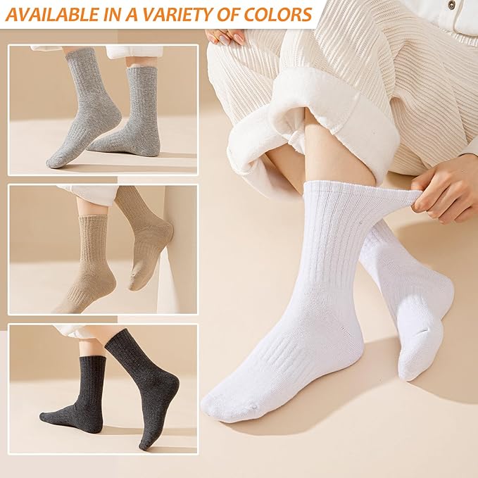 VoJoPi Wool Socks for Women Thermal and Warm Hiking Socks Winter Thick Cozy Cushion Boot Work Socks 5 Pairs