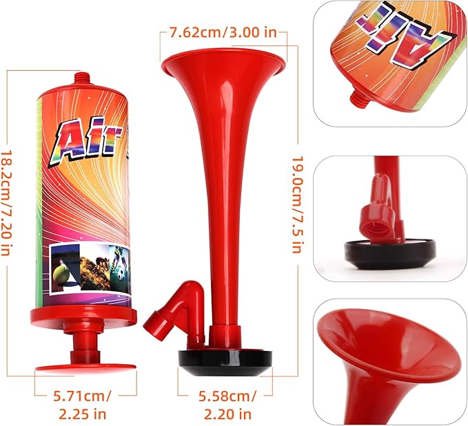 FARBIN Air Horn For Boating & Safety Dog Air Horn Bear Horn For Hiking Air Horns Loud for Safety Airhorns Horn Graduation Sports Events Party(Large ABS handheld horn 2PCS)
