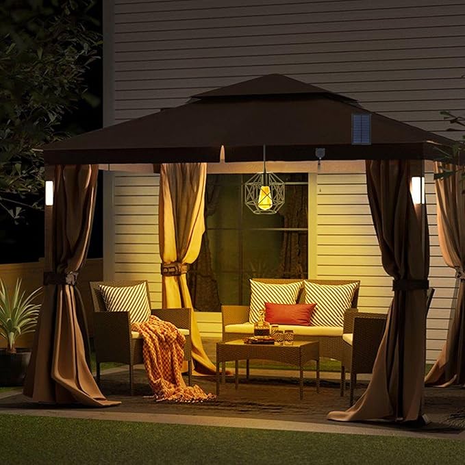 Solar Pendant Lights Outdoor, Shed Light Solar Powered Gazebo Lights Outdoor Chandelier Hanging Lights,Solar Lights Indoor with Pull Cord for Home Chicken Coop Barn Garage Storage