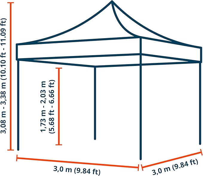 10x10 ft PES 700 Pop up Canopy Tent Economy Aluminium 1.3 in., incl. 4 Sidewalls with Panorama Windows, Black