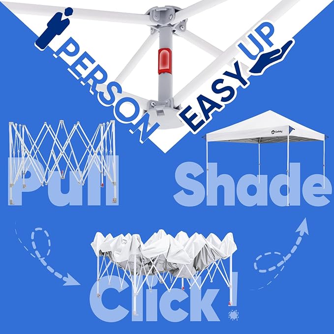 Sekey 10x10 Pop Up Canopy with One Push Setup-Easy Up Canopy with 99% UV Blocking - Instant Outdoor Sun Shade for Events, Parties, Camping- Commercial Gazebo with Weight Bags,Wind Proof&Waterproof