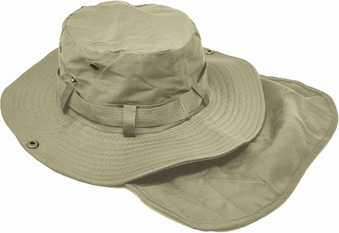 Glory Max Bucket Boonie Hat with Neck Flap Cover Sun Safari Wide Brim Fishing Garden Hiking Cap