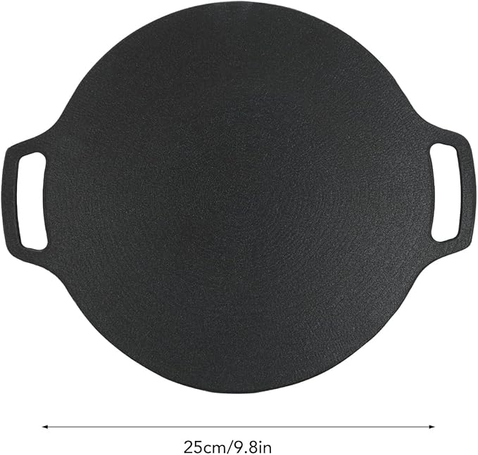 Korean Grill Pan,Round Premium BBQ Grill Pan,Non-stick Griddle Plate for Gas Stove Indoor Outdoor Camping Party(25cm)