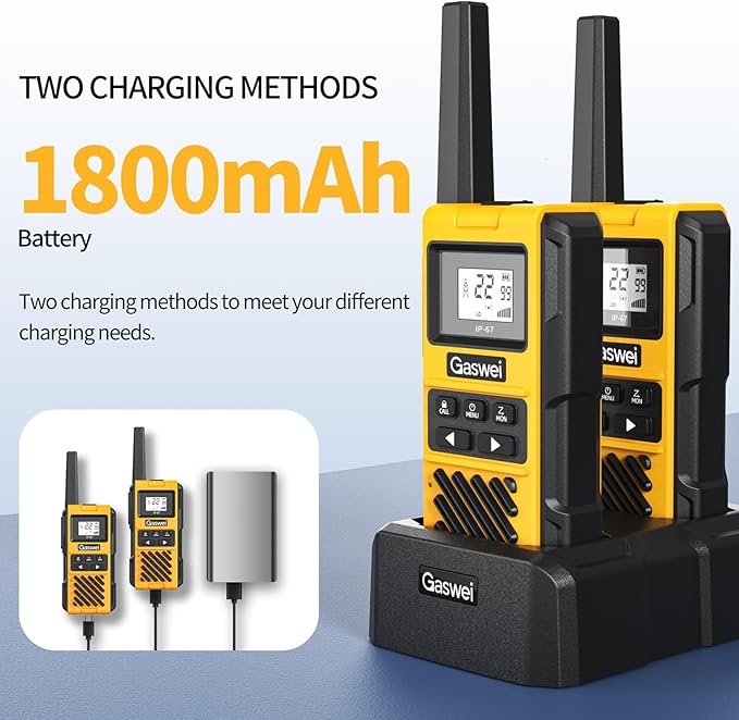 G1pro Profressional Walkie Talkies for Adults, Rechargeable Two Way Radios Long Range, 2 Way Emergency Radio, Waterproof, Shock Resistant (6 Pack)