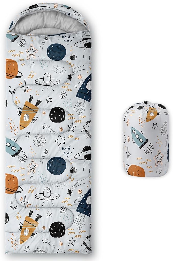 Kids Sleeping Bag for Boys Girls,Checkerboard Cat Print-Lightweight Warm Portable Outdoor Indoor-Waterproof Cold Weather Resistant Sleeping Bag for Camping Hiking