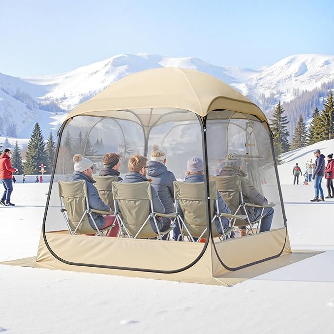 VEVOR Pop up Sports Tent, 4 Sizes Optional Clear Bubble Tent for 1-6 Person, Waterproof Outdoor Pod with Floor Mat & Top Cover, Garden Igloo Dome Tents Camping Shelter for Sports Watching