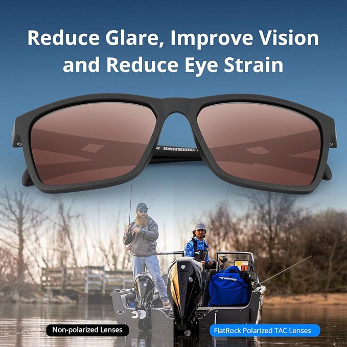 KastKing FlatRock Polarized Sport Sunglasses for Men and Women, Ideal for Driving Fishing Cycling Running, UV Protection