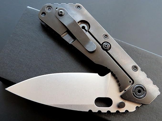 Eafengrow EF225 Pocket Knife Hunting Knives D2 Blade Titanium Handle with Clip EDC Tools Survival (black)