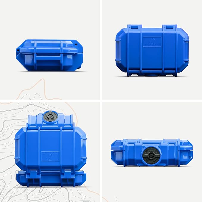 Evergreen 52 Waterproof Dry Box Protective Case - Travel Safe/Mil Spec/USA Made - for Cameras, Camping, Fishing, Hiking, Traveling, Water Sports, Knives, Survival (Blue)