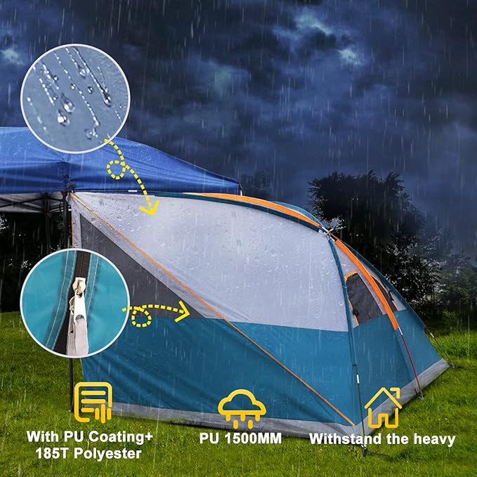 UNP Camping Cube | Pop Up Canopy Side Tent for 10' x 10' Canopies Tent Easy Set Up Gazebo (Canopy/SHELTER NOT Included)