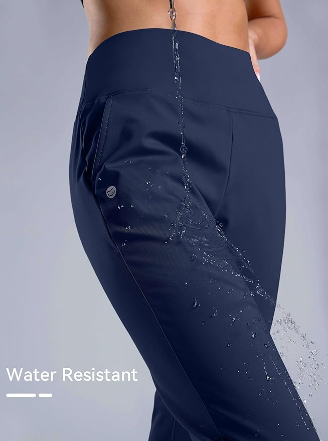 G Gradual Women's Fleece Lined Joggers High Waisted Water Resistant Thermal Hiking Pants Cold Weather Sweatpants with Pockets