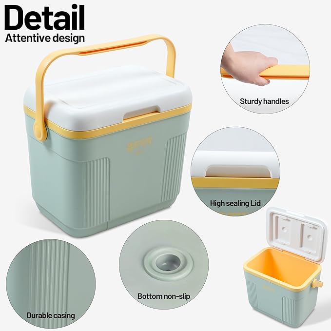 Himalaya 27 Quart 20 Quart Hard Camping Cooler,Ultra-Light Insulated Rotomolded Ice Cooler, Ice Retention with Ice,Portable Ice Chest Box with Handle for Drink Travel Beach Fishing Outdoor