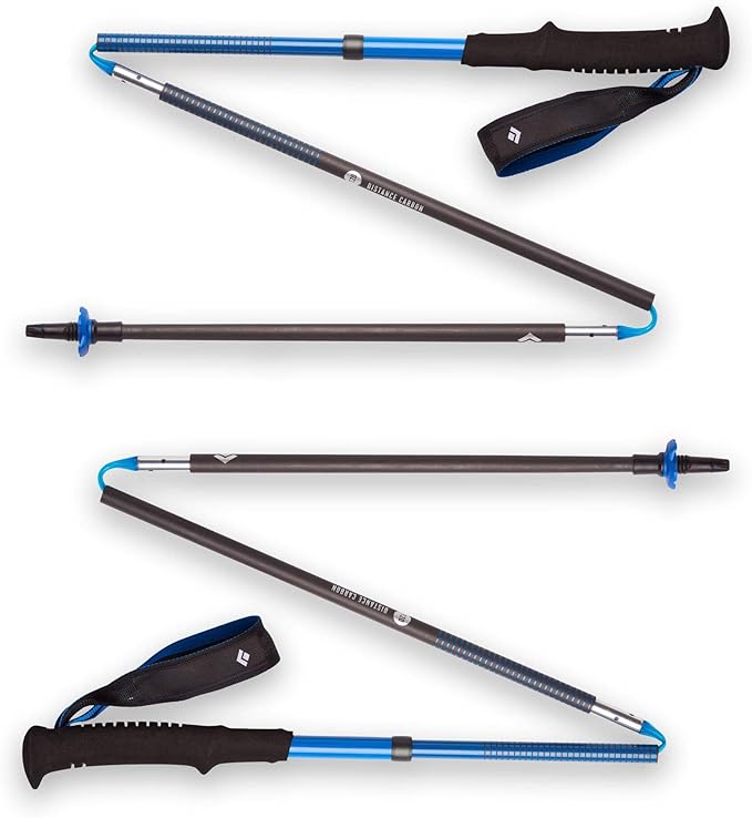 BLACK DIAMOND Distance Carbon Z Trekking and Running Poles, Pair of Foldable, Ultra Lightweight, Fixed Length Carbon Fiber Hiking Poles