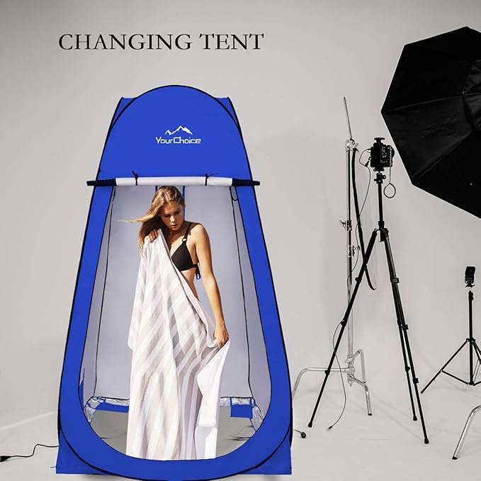 Your Choice XL Pop Up Privacy Shower Tent - Portable Changing Tent for Camping, Beach & Poolside - 82.6" Tall Double Storage Pockets & Carry Bag