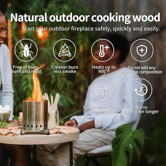 Pre-Cut 5'' Lengths Mini Firewood,Pine Kiln Dried Firewood,Small Barkless Kindling Logs,Fire Pit Accessories Prefect for Solo Stove Mesa XL, Tabletop Firepit,Mesa Fire Sticks Wood,4Lbs