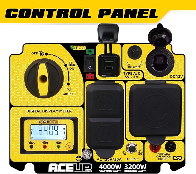 Aceup Energy 4000 Watt Portable Inverter Generator 149cc, Gas Powered Generator Quiet for Home, RV-Ready, EPA Compliant
