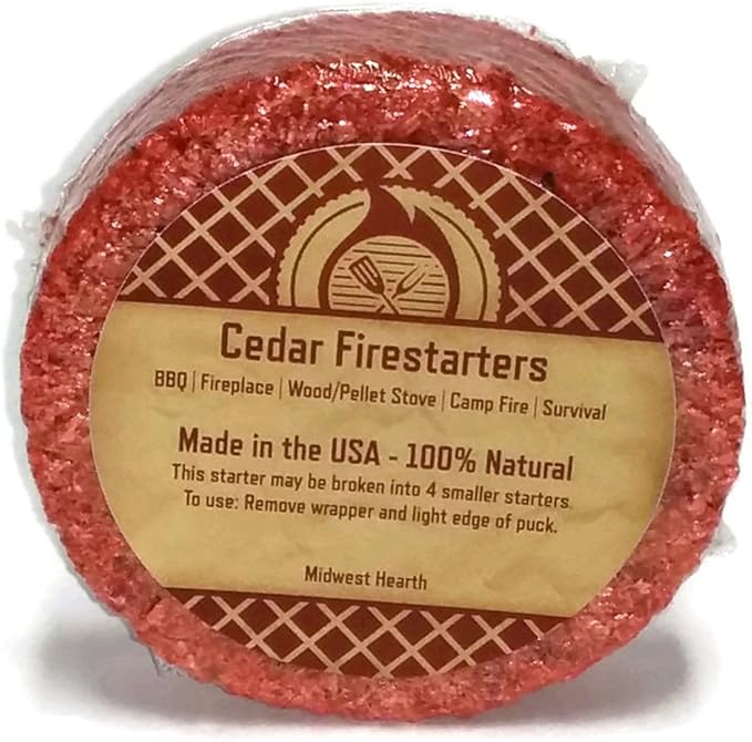 Midwest Hearth Cedar Fire Starters (108 Pack - Up to 432 Fires) Made in USA