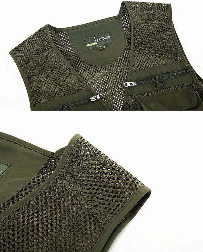 Lentta Men's Fishing Vest Summer Outdoor Lightweight Work Photo Vest 16 Pockets